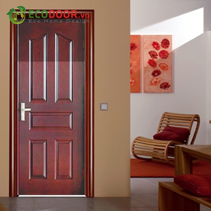 Cửa gỗ HDF FMD.5A-C12 không thấm nước, sử dụng bền đẹp.
