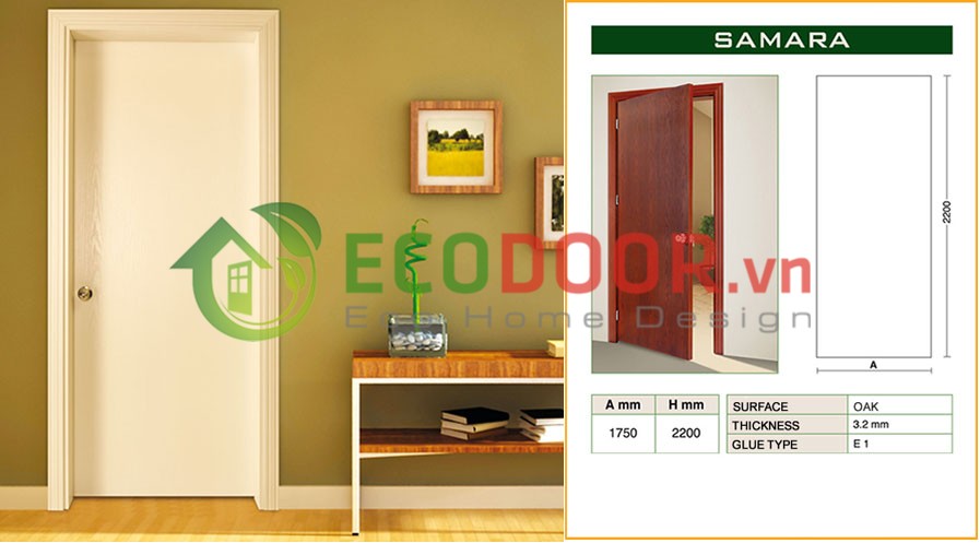 cửa gỗ phòng ngủ giá rẻ eco door