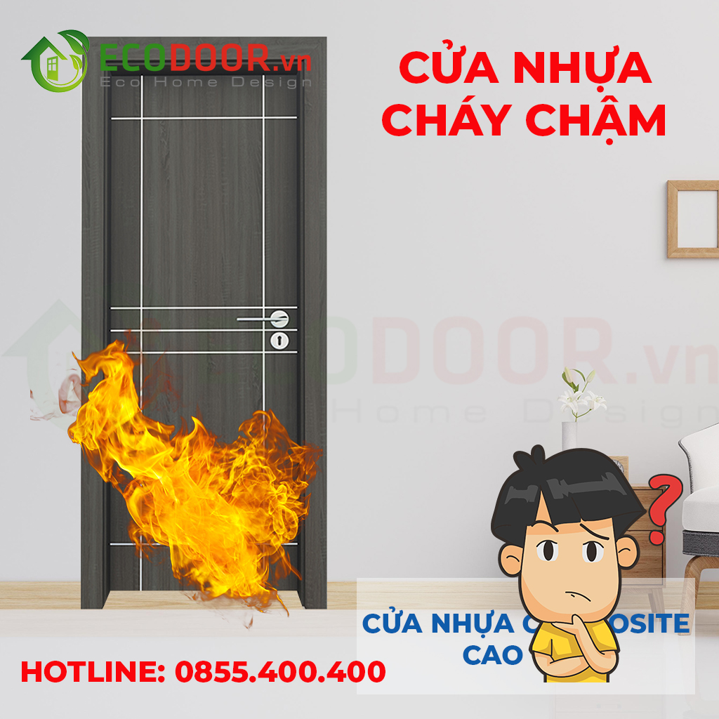 Cửa nhựa cháy chậm Composite nhà ở 25CS