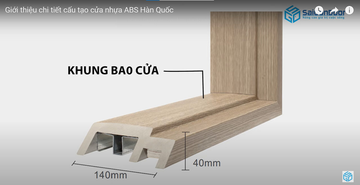 Trong cấu tạo cửa nhựa ABS Hàn Quốc khung bao cửa được chế tạo rất chắc chắn