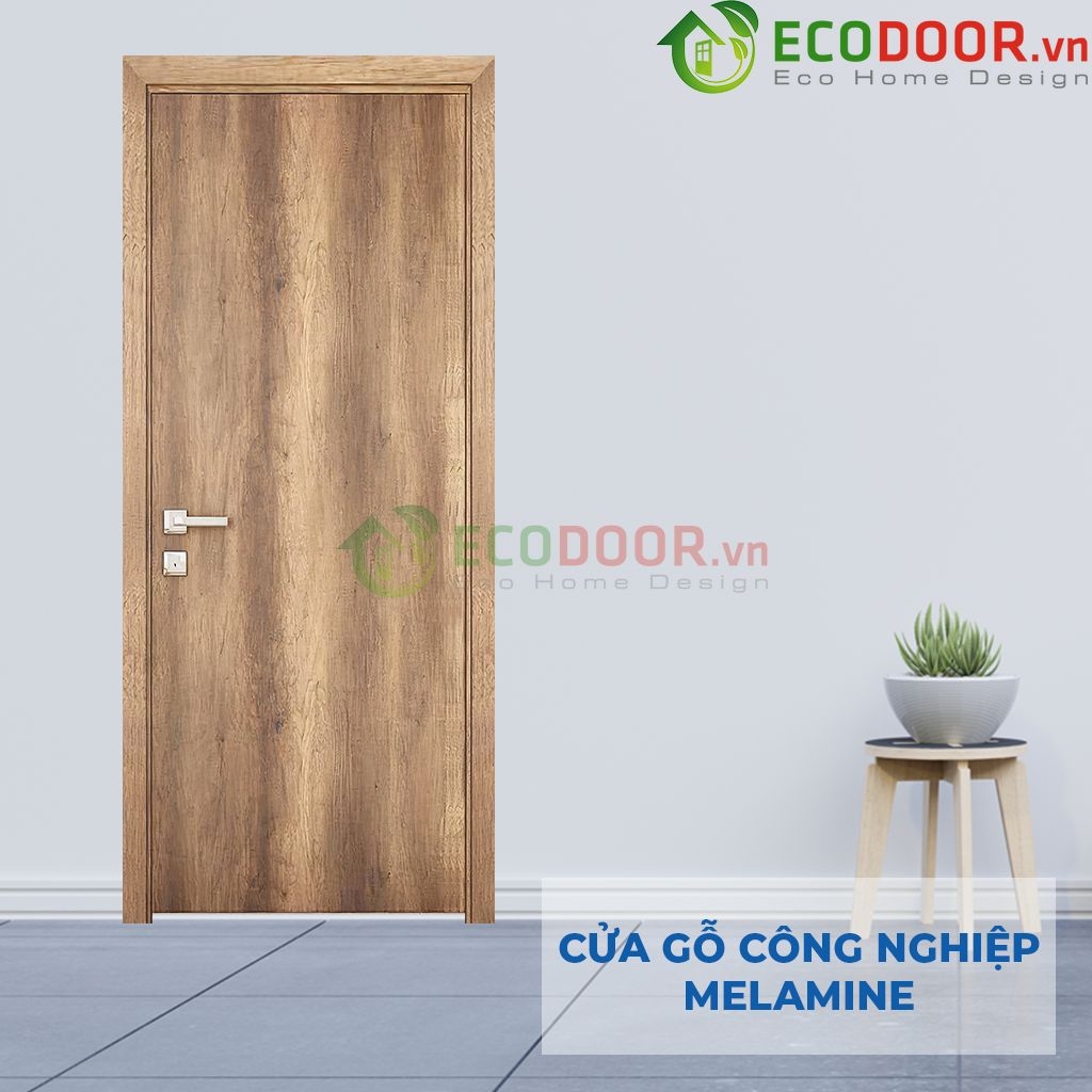 Mẫu cửa gỗ MDF Melamine với màu sơn gỗ tự nhiên