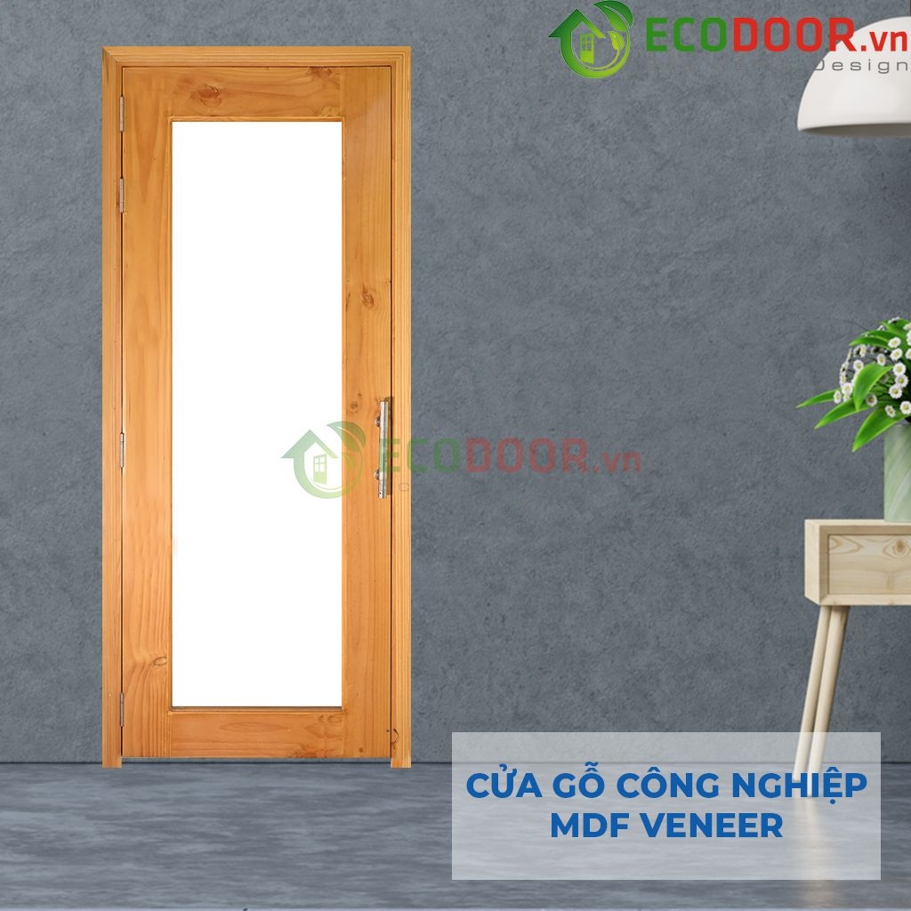 Cửa gỗ MDF Veneer ô kính ECD