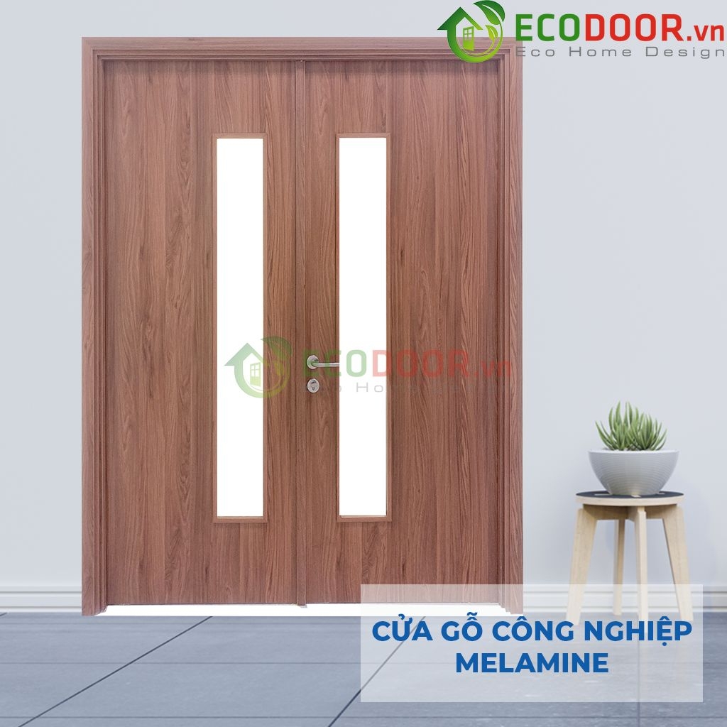  Cửa 2 cánh gỗ công nghiệp MDF Melamine 2P1G1