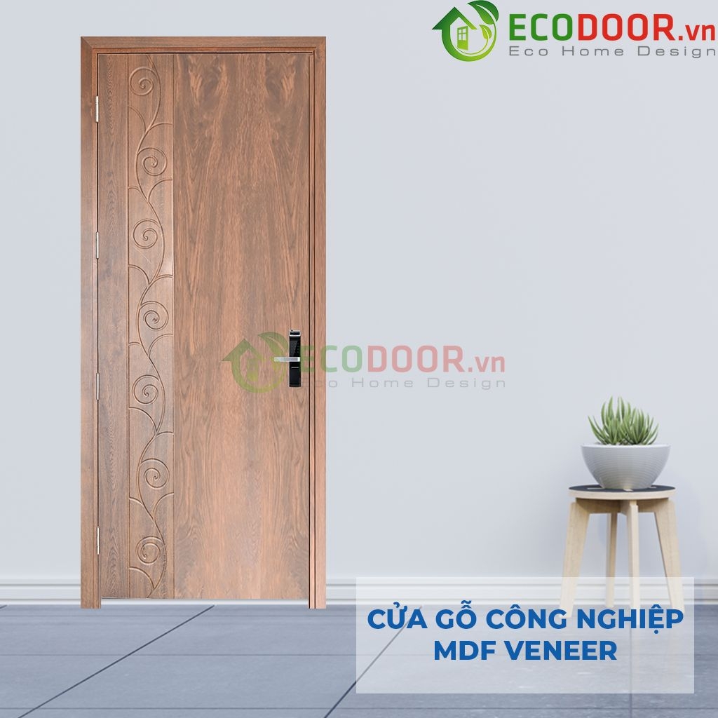 Cửa gỗ công nghiệp MDF Veneer phủ PVC