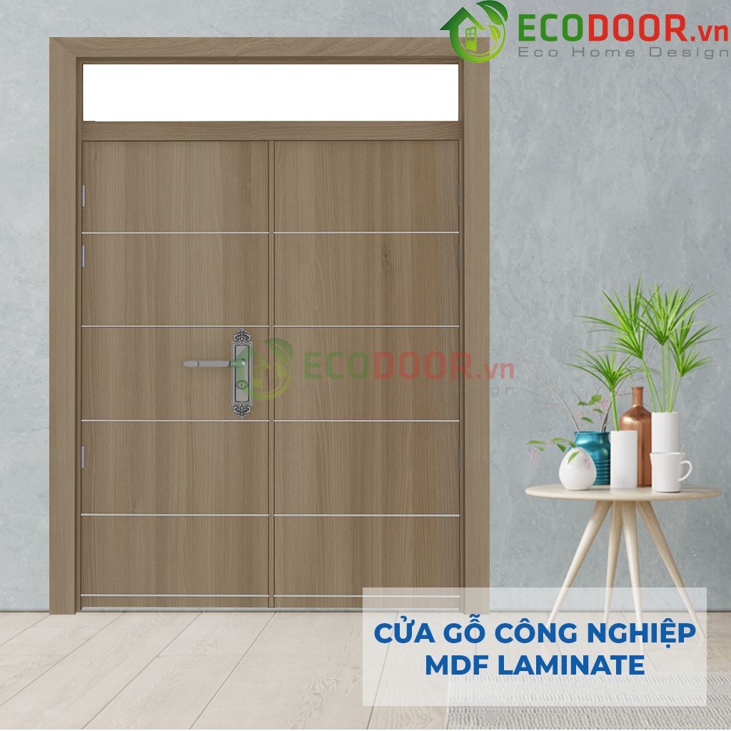 Cửa gỗ công nghiệp HDF Laminate 2P1R10 FIX-ECD