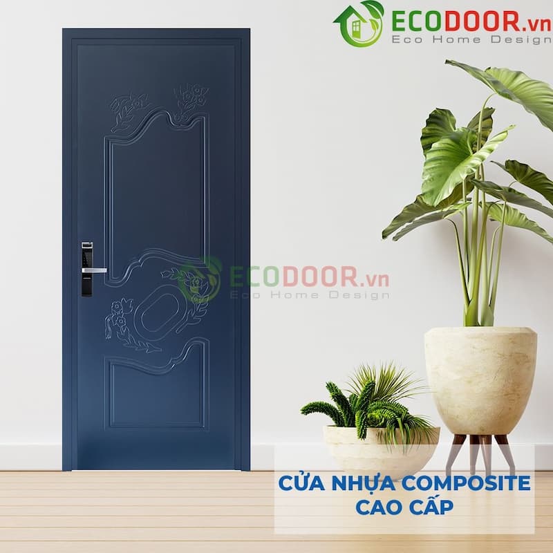 Mẫu cửa composite màu tối tạo sự hòa hợp cho các phong cách nội thất tối giản