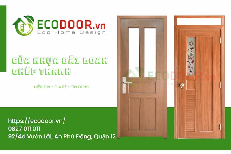 Mẫu cửa nhựa Đài Loan vân gỗ tại EcoDoor