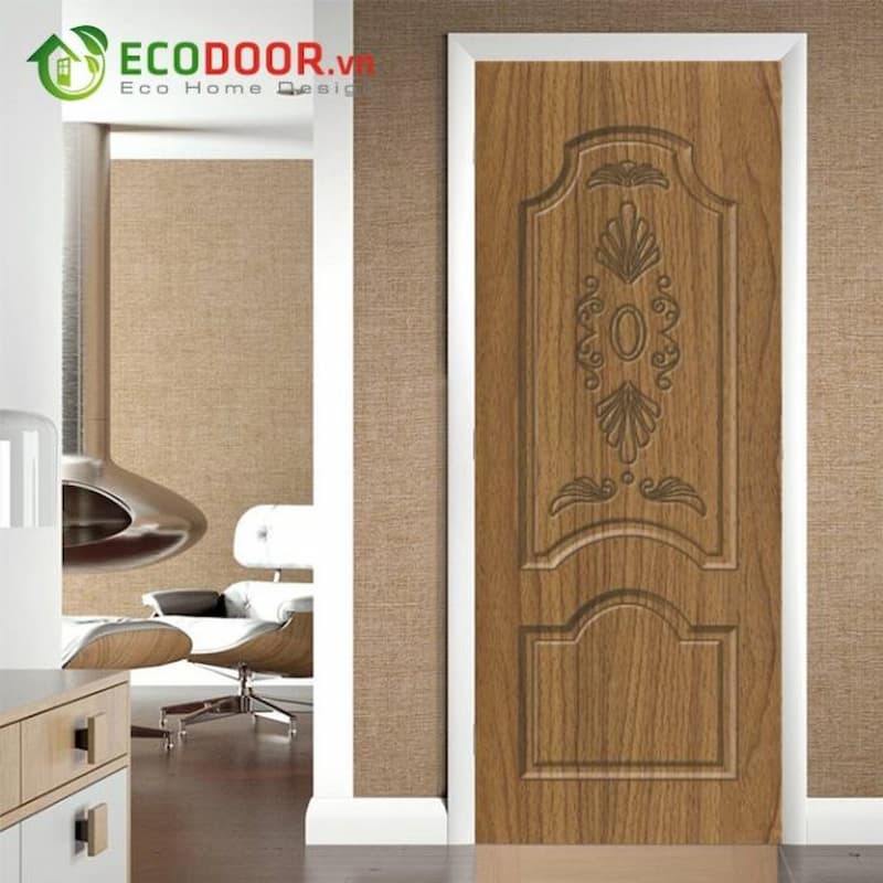 Mẫu cửa nhựa giả gỗ có hoa văn tại EcoDoor