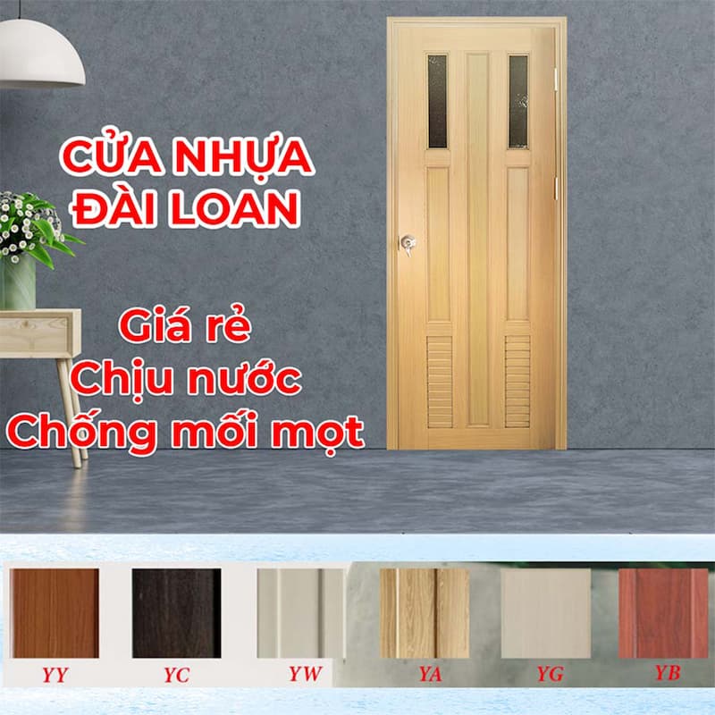 Cửa gỗ nhựa loại PVC được sản xuất bởi EcoDoor