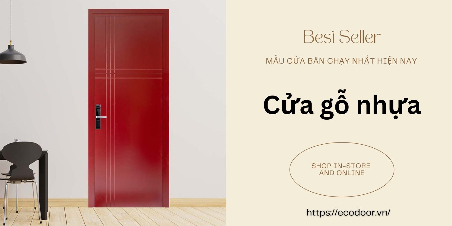 Mẫu cửa gỗ nhựa Bến Tre có lắp đặt khóa cửa điện tử