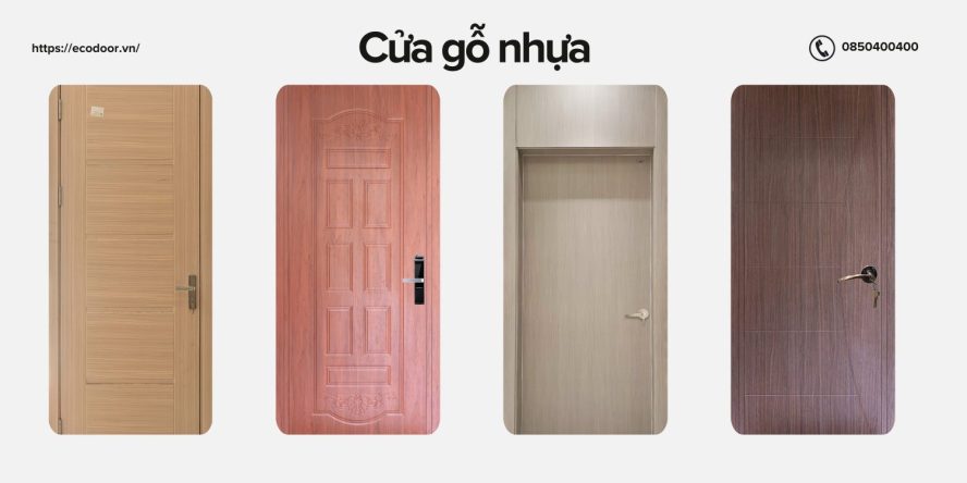 Mẫu cửa gỗ nhựa Đồng Tháp được sản xuất bởi EcoDoor 