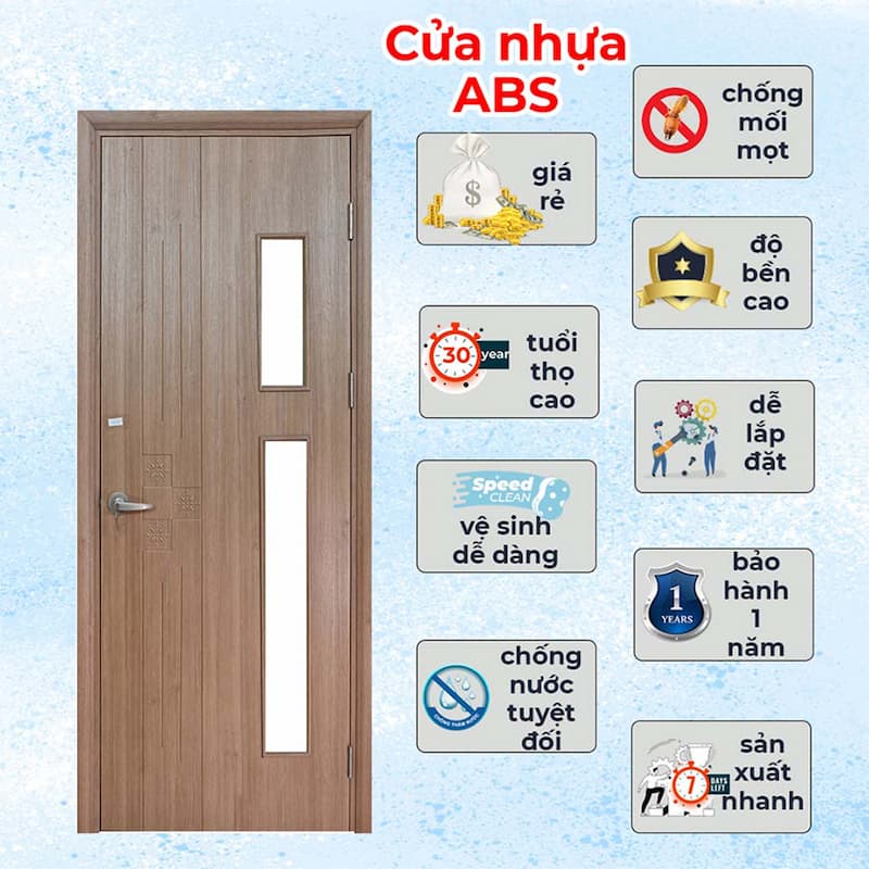 Mẫu cửa gỗ nhựa thông phòng ABS