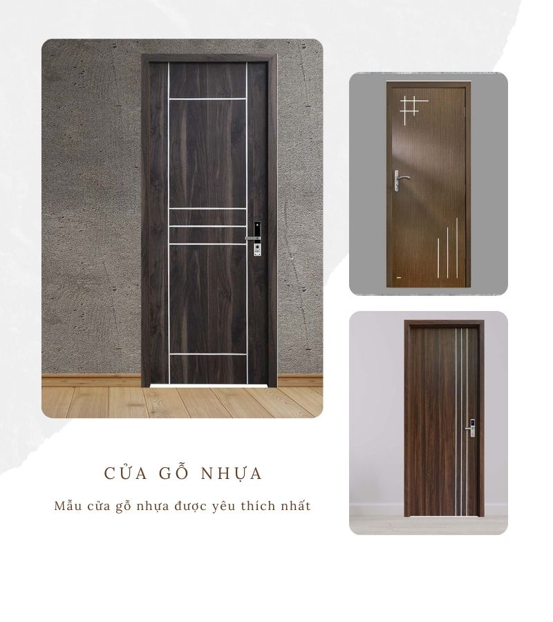 Mẫu cửa nhựa gỗ ABS màu tối