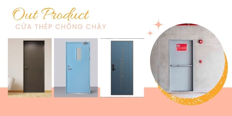 Cửa thép chống cháy đơn màu được sản xuất bởi EcoDoor
