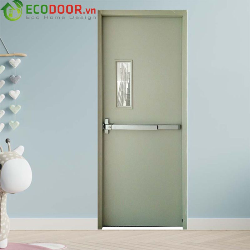 Cửa chống cháy kết hơp thanh thoát hiểm